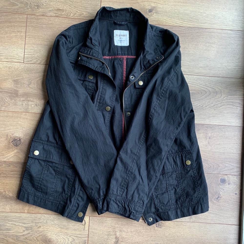 Old navy kids medium black field utility jacket